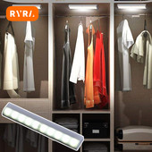 RYRA kapilamp 10 LED induktsioon-liikumisandur kapi all tuled kapp öövalgusti akutoitega köögi riidekapi valgustid