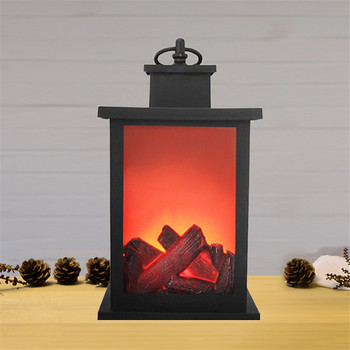 Φωτιστικά φαναριού με φλόγα με κάρβουνο LED Φορητό κρεμαστό φως προσομοιωμένο τζάκι Κηροπήγιο Εσωτερική/Εξωτερική διακόσμηση