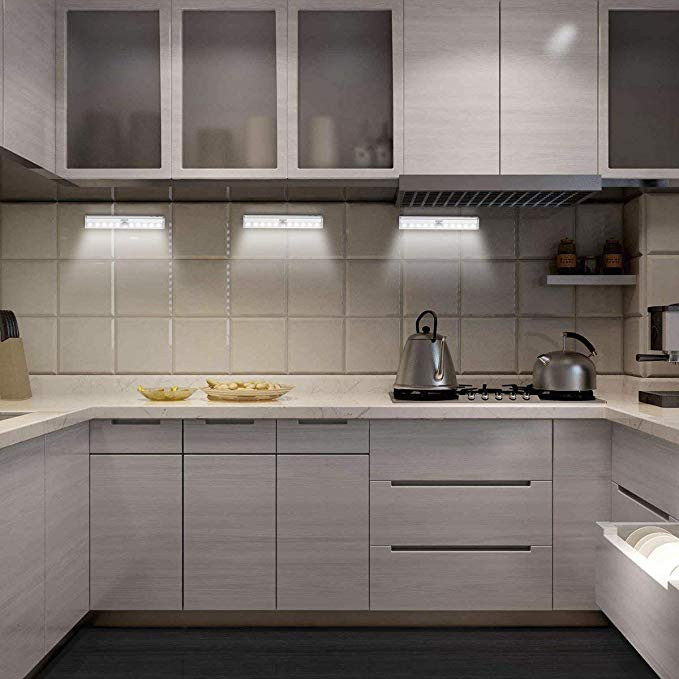 6/10 LED svjetlo za ormarić PIR senzor Svjetlo za kuću Svjetlo senzora pokreta Garderoba Krevet Lampa LED noćno svjetlo za ormarić Kuhinja