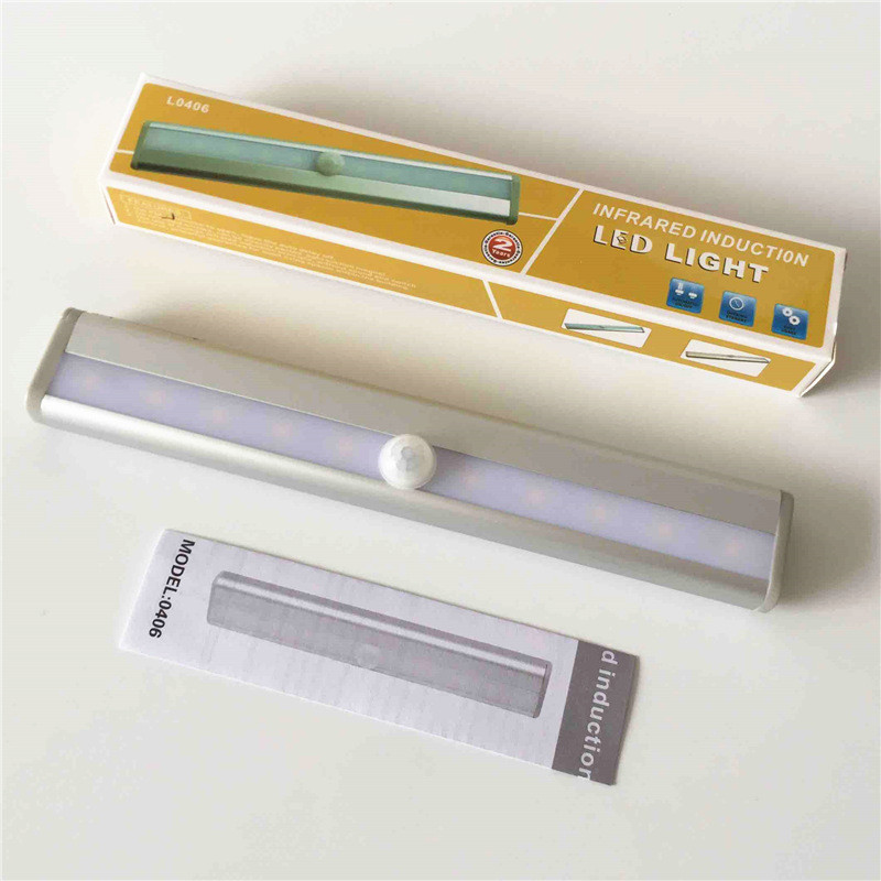 6/10 LED svjetlo za ormarić PIR senzor Svjetlo za kuću Svjetlo senzora pokreta Garderoba Krevet Lampa LED noćno svjetlo za ormarić Kuhinja