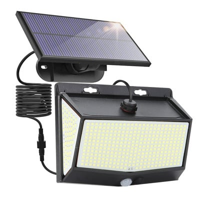 Lumini solare 468/106LED Lumină solară în aer liber Senzor de mișcare PIR 3 moduri Lampă de perete despărțită pe stradă, impermeabilă, pentru decorarea grădinii