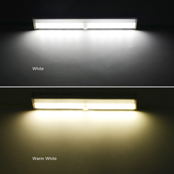 PIR LED светлина със сензор за движение Шкаф Гардероб Лампа за легло LED под шкафа Нощна лампа за килер Стълбища Кухня Студено/топло бяло