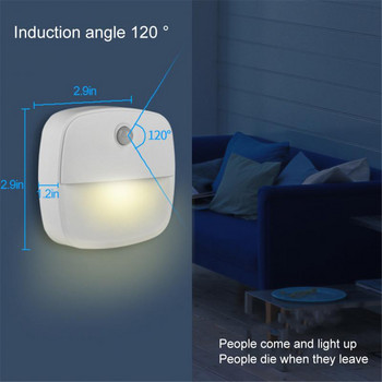 1 бр. LED нощна лампа със сензор за движение със захранване от батерии Безжичен сензор Енергоспестяваща светлина за стаен шкаф Индукционна лампа