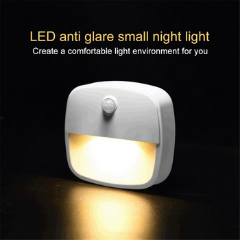 1 бр. LED нощна лампа със сензор за движение със захранване от батерии Безжичен сензор Енергоспестяваща светлина за стаен шкаф Индукционна лампа