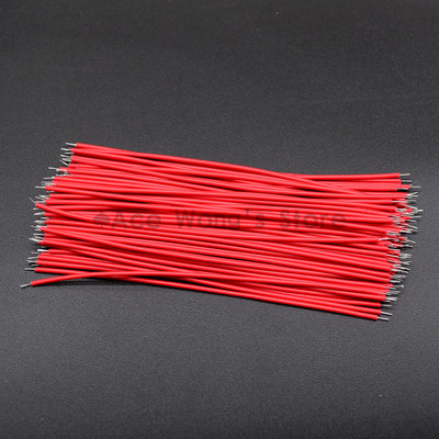 100 бр. Проводници за джъмпърни кабели за макет, консервирани 24AWG / 26AWG 10 см Черен и червен проводник