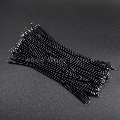 100 бр. Проводници за джъмпърни кабели за макет, консервирани 24AWG / 26AWG 10 см Черен и червен проводник