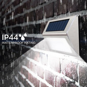 Solar Light 3LED kültéri kerti út lépcső lámpa vízálló rozsdamentes acél energiatakarékos LED napelemes fali lámpa