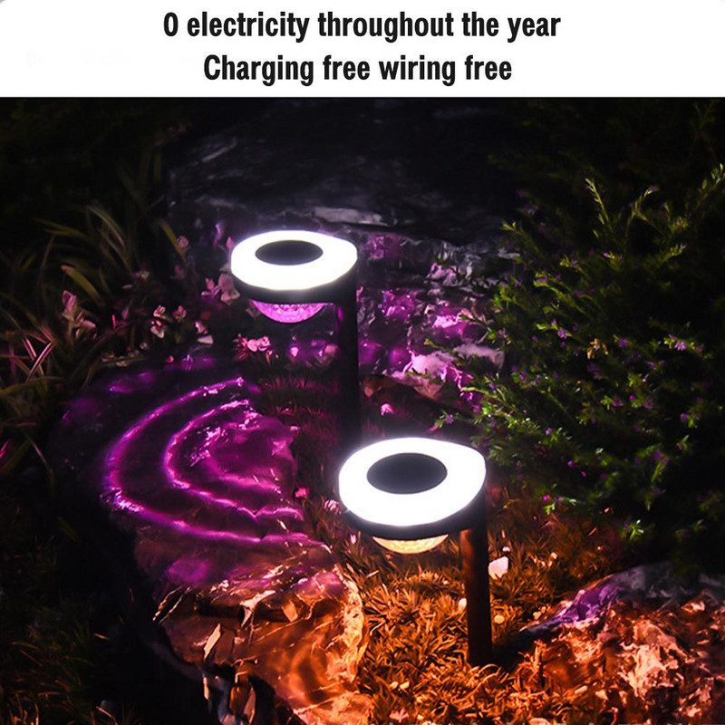 Led napelemes kerti lámpák kültéri vízálló színes gyeplámpák az úttesthez, teraszhoz, tornáchoz, kerti dekorációhoz