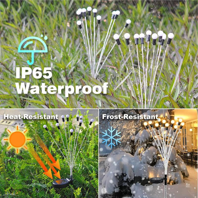 Lumină solară în aer liber Lampă cu licurici LED Decorare grădină Grădină impermeabilă Acasă Gazon Artificii Lumină Podea Anul Nou Crăciun