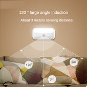 Lumină cu senzor de mișcare Lumină de noapte cu LED fără fir USB Lampă pentru dormitor Decor cameră Cabent Detector de lumină Scări Hol Dulap