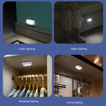 Φως αισθητήρα κίνησης Ασύρματο φωτιστικό LED νύχτας USB Λάμπα υπνοδωματίου Διακόσμηση δωματίου Ανιχνευτής φωτός καμπίνας Σκάλα Ντουλάπα διαδρόμου