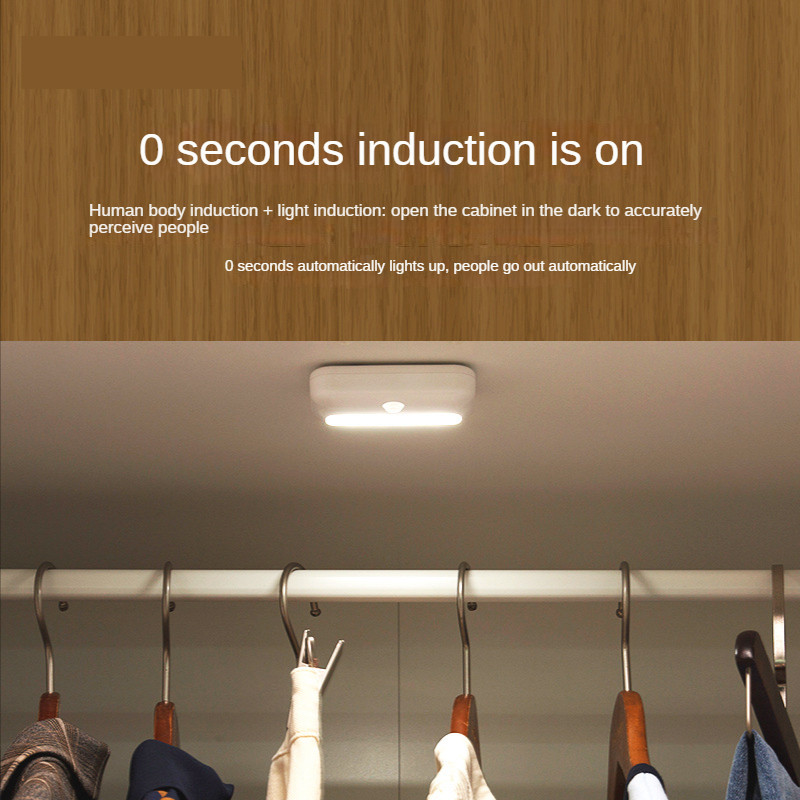 Lumină cu senzor de mișcare Lumină de noapte cu LED fără fir USB Lampă pentru dormitor Decor cameră Cabent Detector de lumină Scări Hol Dulap