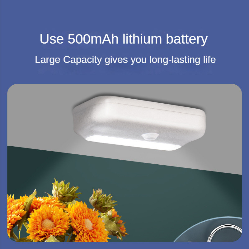 Lumină cu senzor de mișcare Lumină de noapte cu LED fără fir USB Lampă pentru dormitor Decor cameră Cabent Detector de lumină Scări Hol Dulap