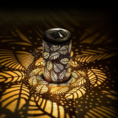 LED-es napelemes lámpás lámpák kültéri kertben vízálló üreges levelek vetítés függő lámpa dekoráció művészi lámpa az udvari ösvényhez