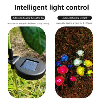 Solar Garden Lights Simulation Rose Lantern IP65 Αδιάβροχο LED ηλιακό διακοσμητικό φως λουλουδιών για Garden Terrace Path Driveway