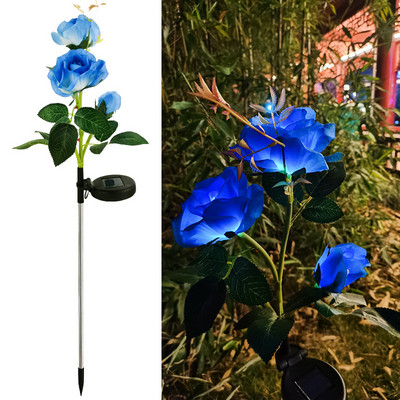 Solarne vrtne svjetiljke Simulacija ružinih svjetiljki IP65 Vodootporna LED solarna ukrasna cvjetna svjetiljka za prilaz stazi vrtne terase