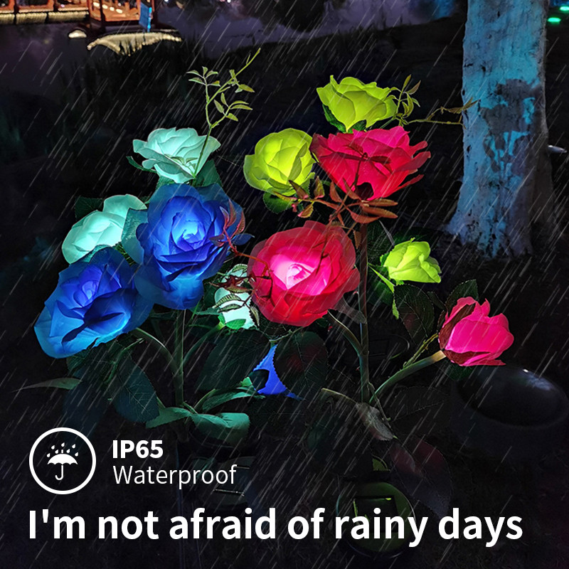 Solarne vrtne svjetiljke Simulacija ružinih svjetiljki IP65 Vodootporna LED solarna ukrasna cvjetna svjetiljka za prilaz stazi vrtne terase
