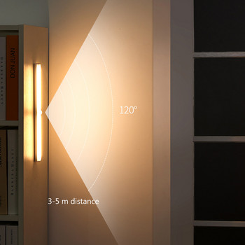 Φωτιστικά LED κάτω από το ντουλάπι με καλώδιο φόρτισης αισθητήρα κίνησης Φως ντουλάπας Μπαταρία υψηλής χωρητικότητας Μαγνητική υπερλεπτή για οικιακό γραφείο
