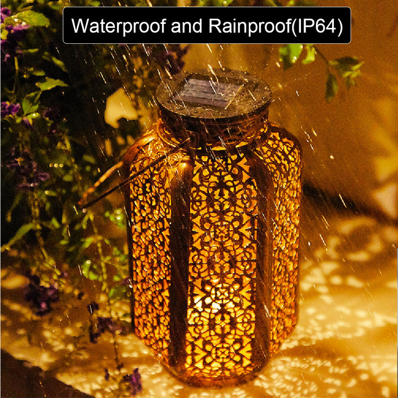 Retro LED solárna lampa s dutým lampášom, ručná závesná projektorová lampa, vonkajšia záhrada, vodotesná trávniková krajina
