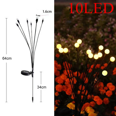 6/8/10 hlavic Solárne LED svetlo Vonkajšia záhradná dekorácia Ohňostroje Svetlá Firefly Záhradné svetlá Trávnik Záhrada Nový rok Vianočná dekorácia