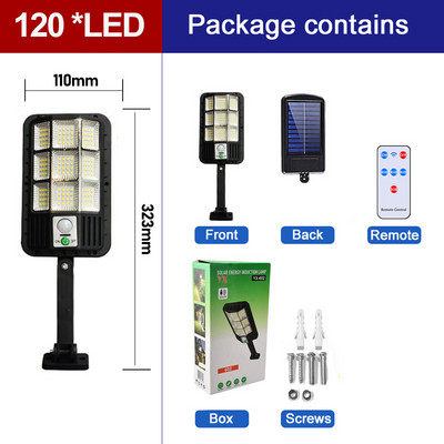 10000 W napelemes utcai lámpák kültéri napelemes lámpa 3 fény üzemmódú vízálló mozgásérzékelő biztonsági világítás a kerti teraszhoz, út udvarhoz
