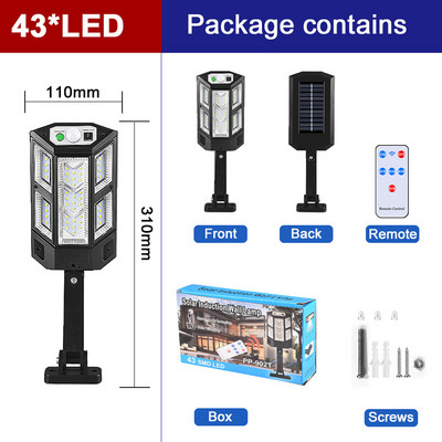 10000 W napelemes utcai lámpák kültéri napelemes lámpa 3 fény üzemmódú vízálló mozgásérzékelő biztonsági világítás a kerti teraszhoz, út udvarhoz