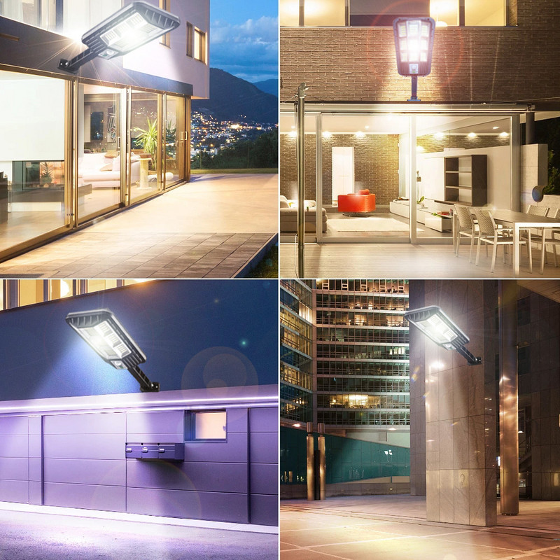 10000 W napelemes utcai lámpák kültéri napelemes lámpa 3 fény üzemmódú vízálló mozgásérzékelő biztonsági világítás a kerti teraszhoz, út udvarhoz