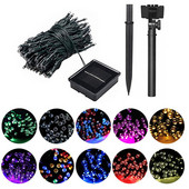 50/100/200 Lumini solare cu LED-uri în aer liber, ghirlande stradale, case, decorațiuni de grădină de Crăciun, lanț de bandă luminoasă