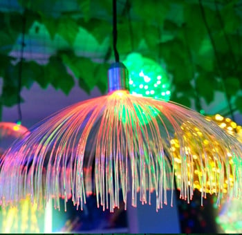 20cm Festoon LED Jellyfish Chandeliers Fiber Optic DIY String Lights Restaurant Wedding Party Κήπος Δέντρο Διακοσμητικό