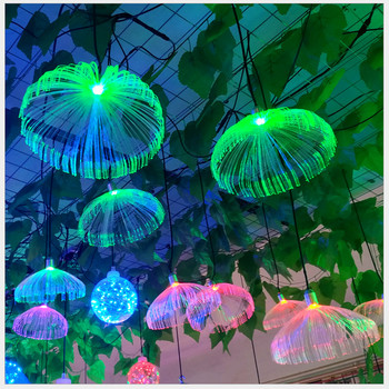 20cm Festoon LED Jellyfish Chandeliers Fiber Optic DIY String Lights Restaurant Wedding Party Κήπος Δέντρο Διακοσμητικό