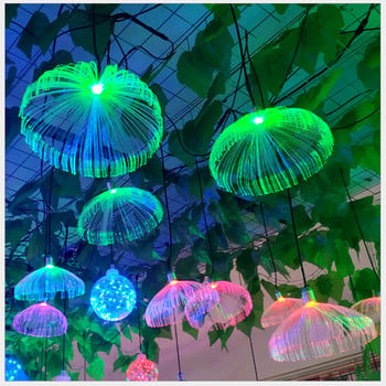 20cm Festoon LED Jellyfish Chandeliers Fiber Optic DIY String Lights Restaurant Wedding Party Κήπος Δέντρο Διακοσμητικό