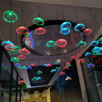 20 см гирлянди LED полилеи с медузи Оптични влакна Направи си сам струнни светлини Ресторант Сватбено парти градинско дърво Декоративно