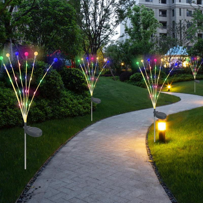 Saules āra gaisma LED Firefly lampa Dārza dekorēšana Ūdensizturīgs dārzs Mājas Zāliens Uguņošana Gaismas Grīda Jaunais gads Ziemassvētki