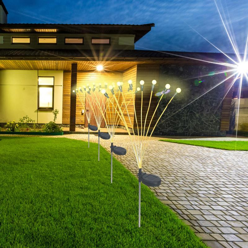 Saules āra gaisma LED Firefly lampa Dārza dekorēšana Ūdensizturīgs dārzs Mājas Zāliens Uguņošana Gaismas Grīda Jaunais gads Ziemassvētki