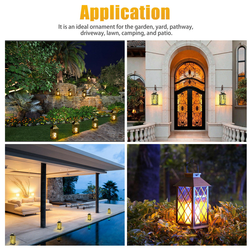 Saulės šviesos diodų žibinto pakabinamas apšvietimas lauko kiemo kiemo sodo dekoro lempa, skirta lauko vandeniui atspariam sodo pakabinamam dekoravimo žibintui