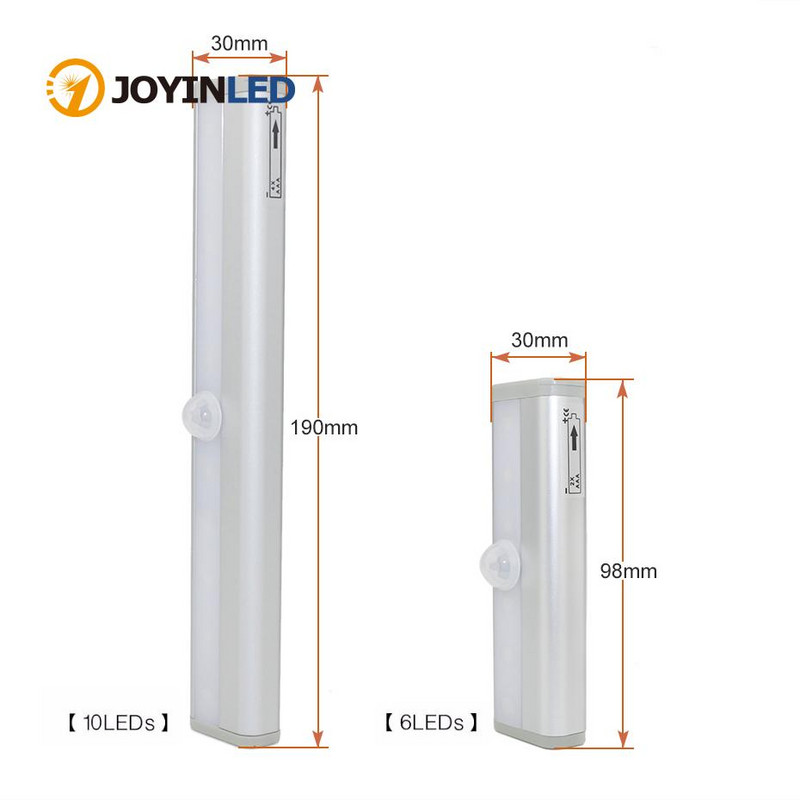 Juhtmeta kapialune LED-valgusti PIR-liikumisanduri lamp 6/10 LED-i garderoobikapi kapi jaoks köögivalgustiga LED öövalgusti