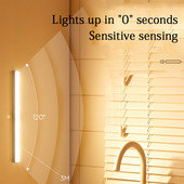 Lumini LED reîncărcabile prin USB Lumină pentru dulap Lumină pentru dulap cu reglaj continuu Senzor de mișcare LED Buton multifuncțional Iluminare dulap într-o culoare