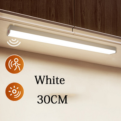 Lumini LED reîncărcabile prin USB Lumină pentru dulap Lumină pentru dulap cu reglaj continuu Senzor de mișcare LED Buton multifuncțional Iluminare dulap într-o culoare