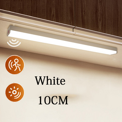 Lumini LED reîncărcabile prin USB Lumină pentru dulap Lumină pentru dulap cu reglaj continuu Senzor de mișcare LED Buton multifuncțional Iluminare dulap într-o culoare