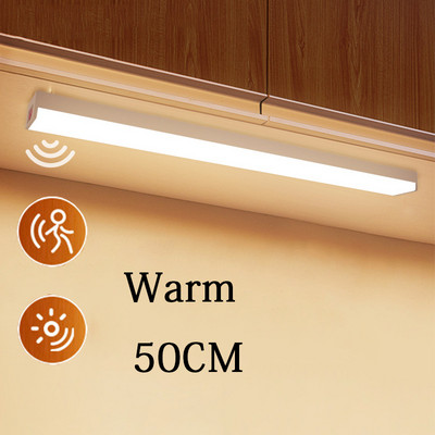 Lumini LED reîncărcabile prin USB Lumină pentru dulap Lumină pentru dulap cu reglaj continuu Senzor de mișcare LED Buton multifuncțional Iluminare dulap într-o culoare