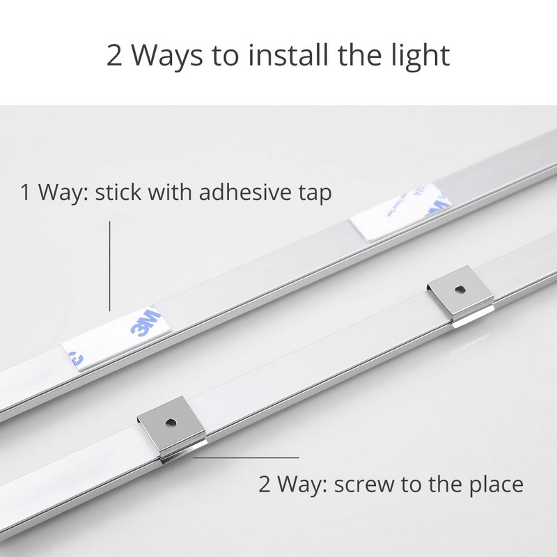 Bijela 12V rasvjeta ispod ormarića LED senzor pokreta Kuhinjski ormar Noćna svjetla Lampa za ormar Vitrina Svjetlo ormarića