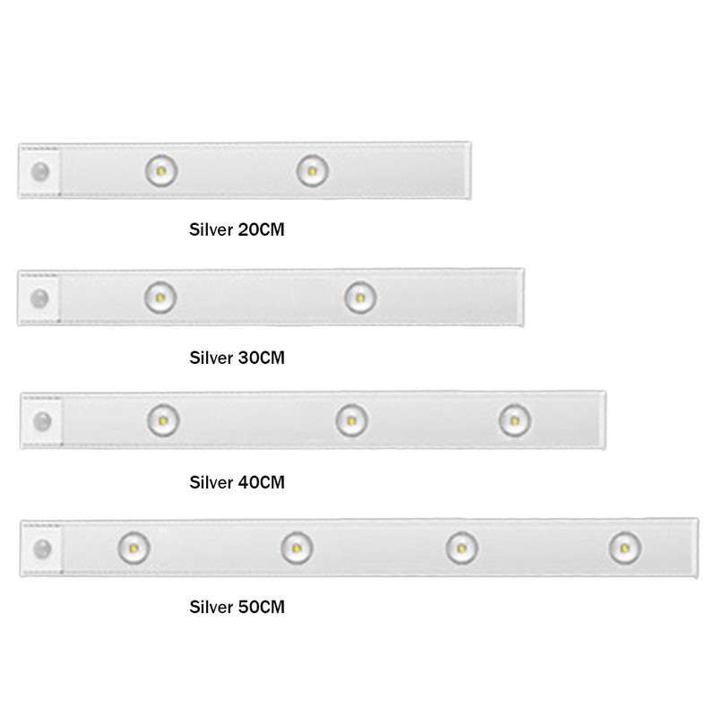 Éjszakai fény LED lámpa szekrény alatt Fény mozgásérzékelő szekrény lámpaszekrény USB újratölthető lámpa konyhai LED világítás