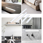 Háromszínű fényerősségű ultravékony szekrény alatti fény mozgásérzékelő hálószoba gardrób éjszakai fény Újratölthető LED vezeték nélküli szekrény lámpa