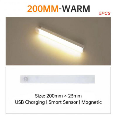 2/4/5 KOM Kreativno svjetlo sa senzorom pokreta Led noćno svjetlo za uštedu energije Bežično USB punjivo zidno ukrasno svjetlo Led svjetla