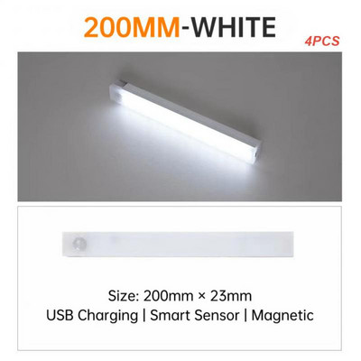 2/4/5 KOM Kreativno svjetlo sa senzorom pokreta Led noćno svjetlo za uštedu energije Bežično USB punjivo zidno ukrasno svjetlo Led svjetla