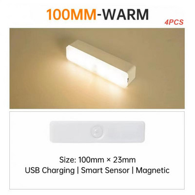 2/4/5 KOM Kreativno svjetlo sa senzorom pokreta Led noćno svjetlo za uštedu energije Bežično USB punjivo zidno ukrasno svjetlo Led svjetla