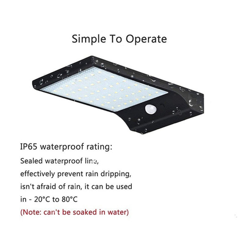 36/48 LED saules enerģijas gaismas PIR kustības sensors IP65 ūdensnecaurlaidīgs āra ielu apgaismojuma lampa dārza pagalma siena