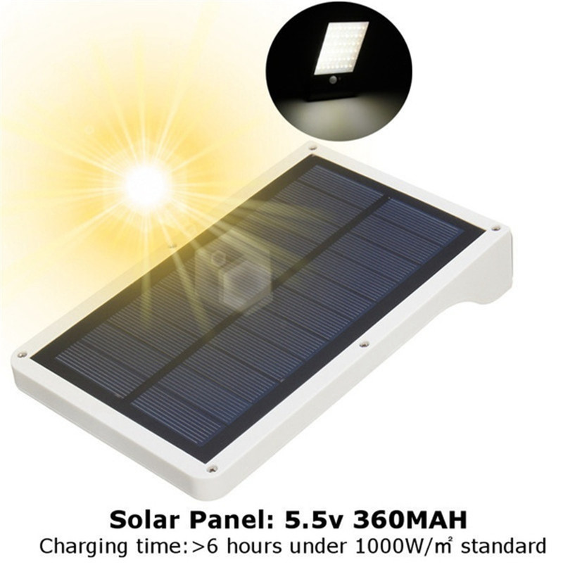 36/48 LED saules enerģijas gaismas PIR kustības sensors IP65 ūdensnecaurlaidīgs āra ielu apgaismojuma lampa dārza pagalma siena