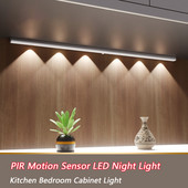 Szabályozható, újratölthető LED-es szekrényes fény mozgásérzékelős éjszakai lámpa konyhához hálószoba mágneses vezeték nélküli szekrény szekrény világítás