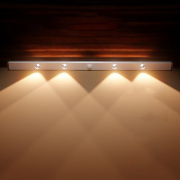 Φωτιστικό νυκτός αισθητήρα κίνησης LED με επαναφορτιζόμενο φωτιστικό ντουλάπι LED για μαγνητικό ασύρματο φως ντουλάπας κρεβατοκάμαρας κουζίνας